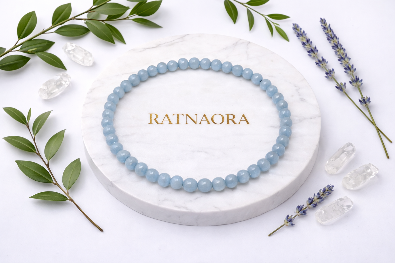 Angelite Japa Mala (108 Beeds)