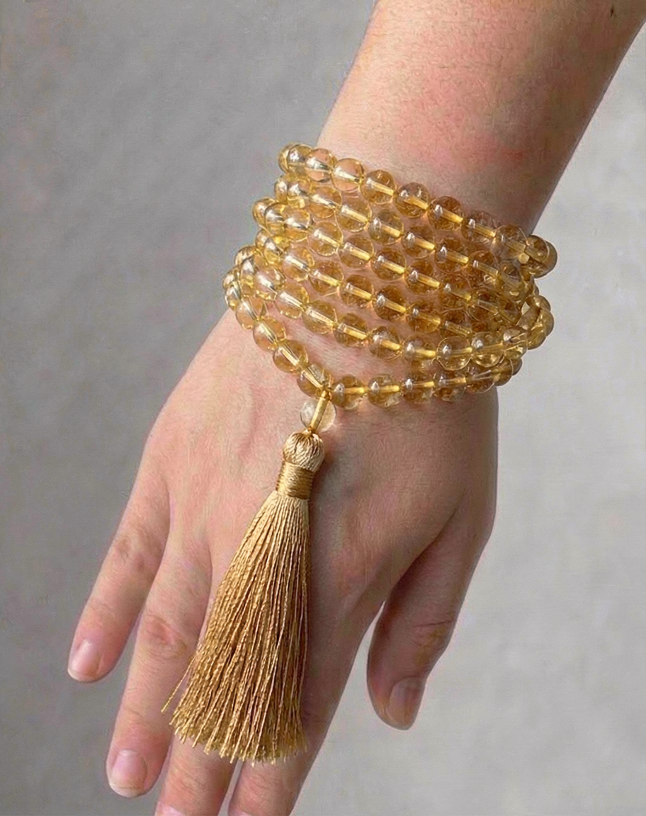 Citrine Bracelet Japa Mala (108 Beeds)