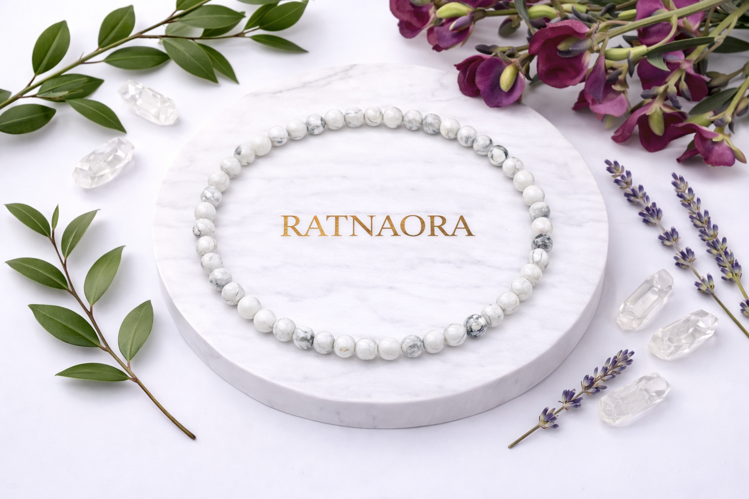 Howlite Japa Mala (108 Beeds)