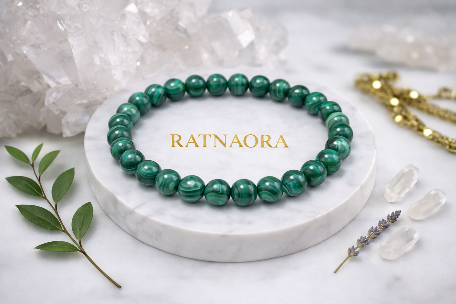 Malachite Japa Mala (108 Beeds)