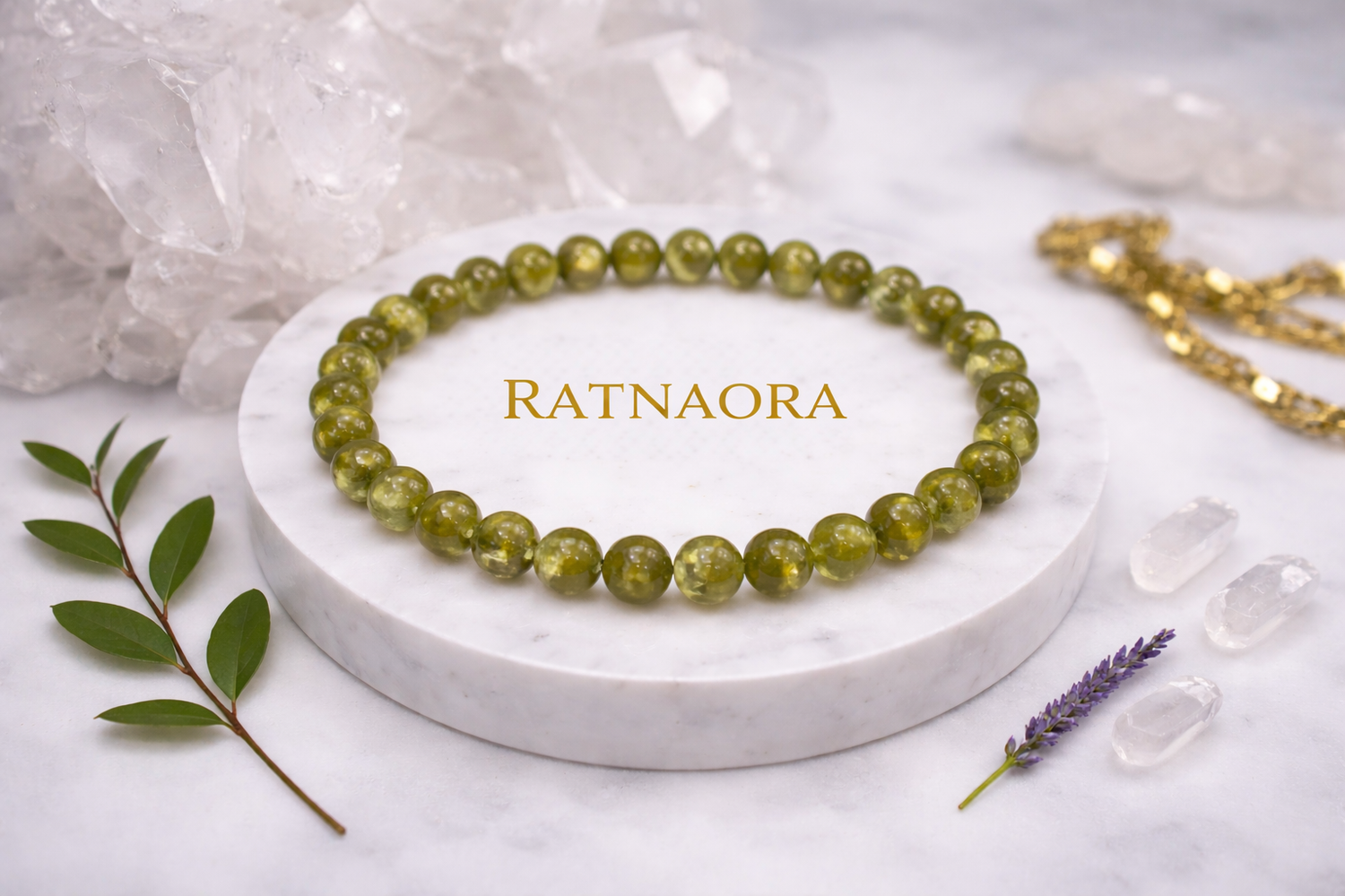 Peridot Japa Mala (108 Beeds)