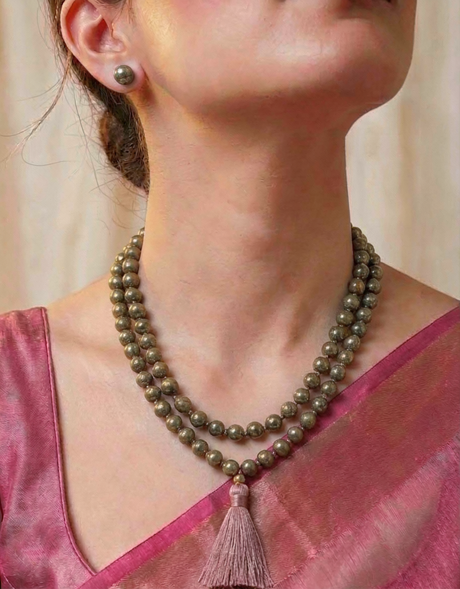 Pyrite Japa Mala (108 Beeds)